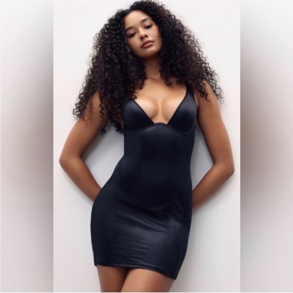 SKIMS Slip Dress in Black - Picture 2 of 10